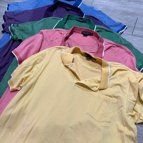 Daniel Cremieux 5 Primary Color Lot Short Sleeve Polo Shirt Mens Size 2XLarge - Picture 2 of 3